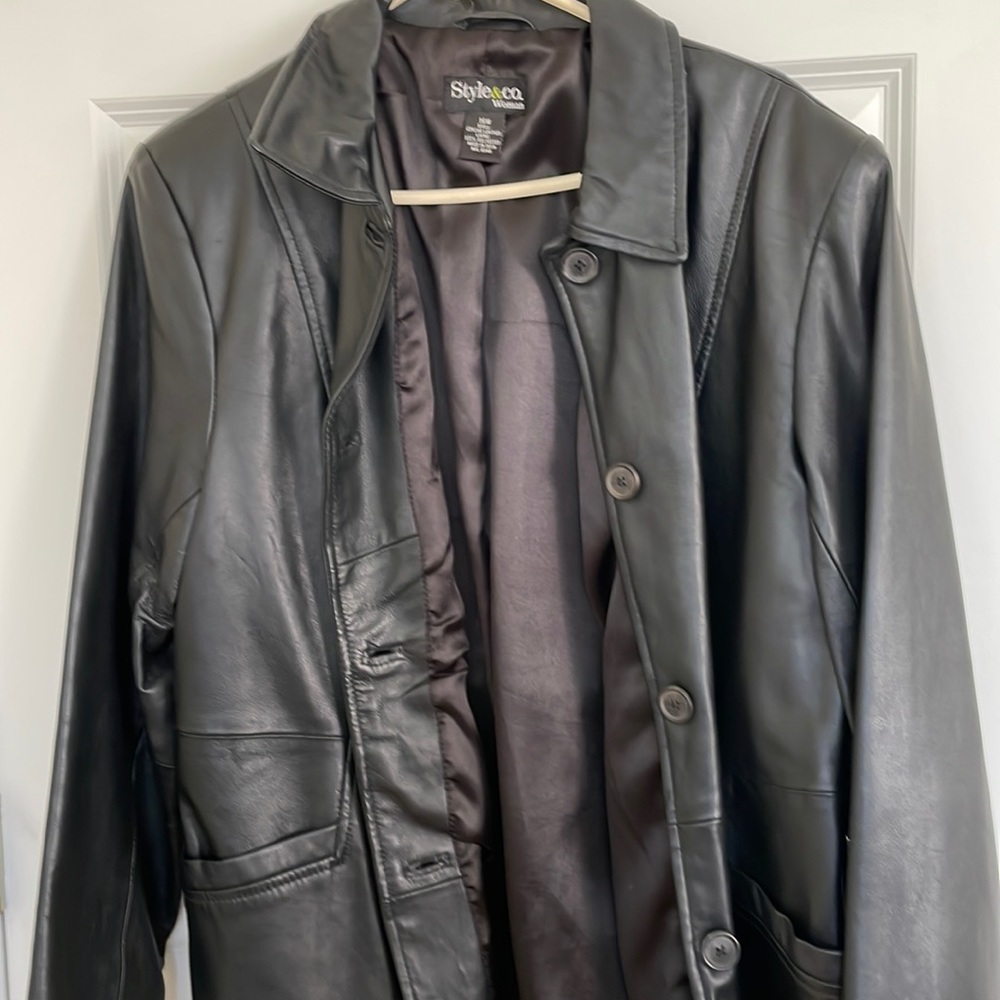 Style & Co Leather Jacket
